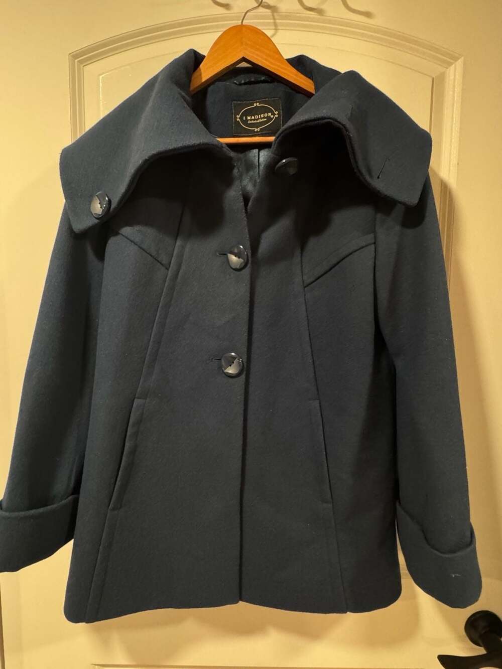 Old Money Wool Blend Peacoat Navy Quiet Luxury Classic Minimalist Coat 10